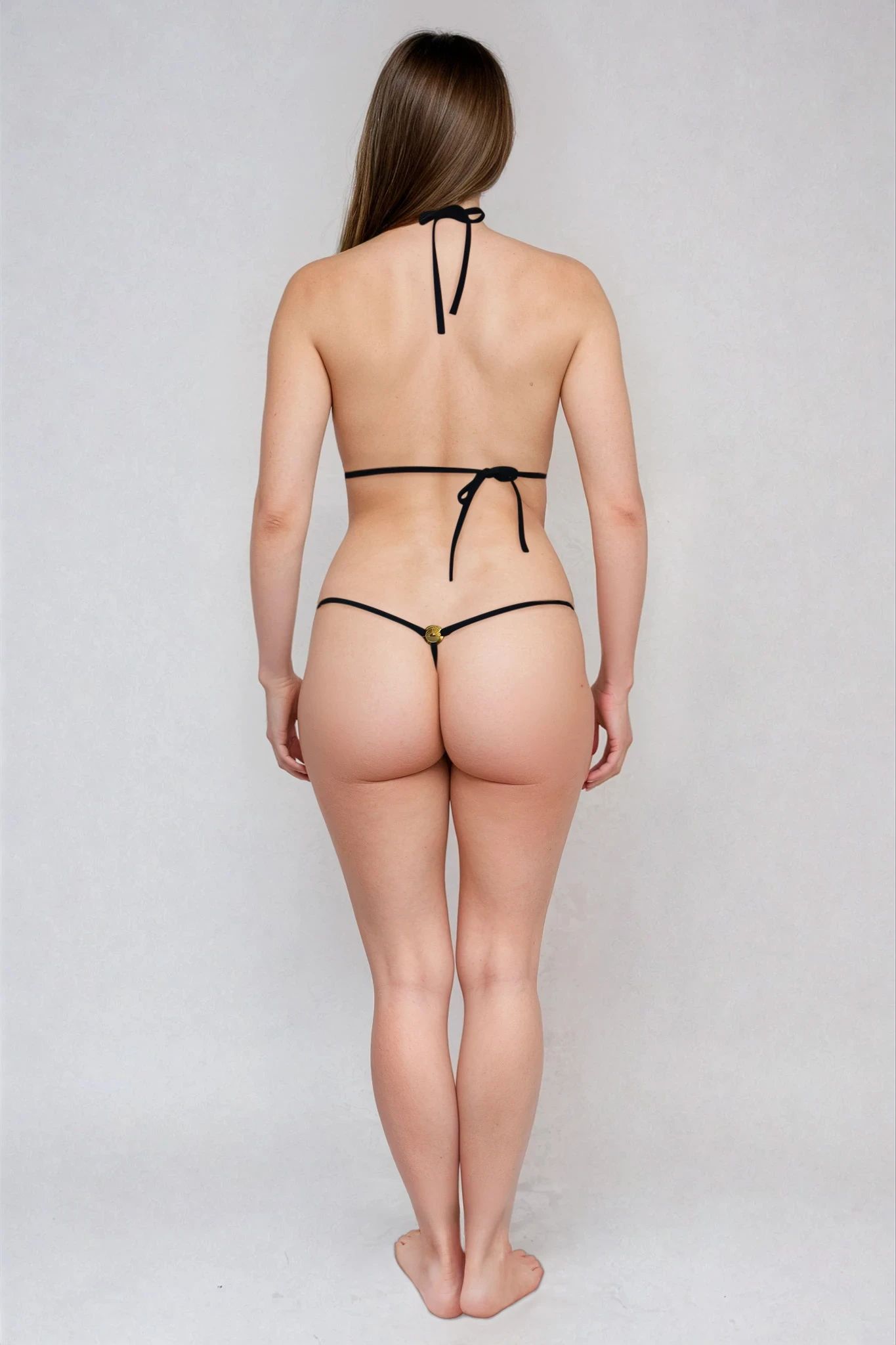 Bikini Model Sierra wearing a G-string Micro Bikini Bottom.