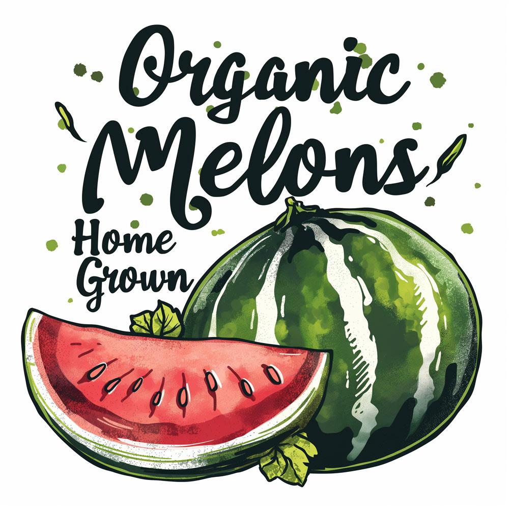 Organic Melons - Vintage Women's Retro T-shirt.