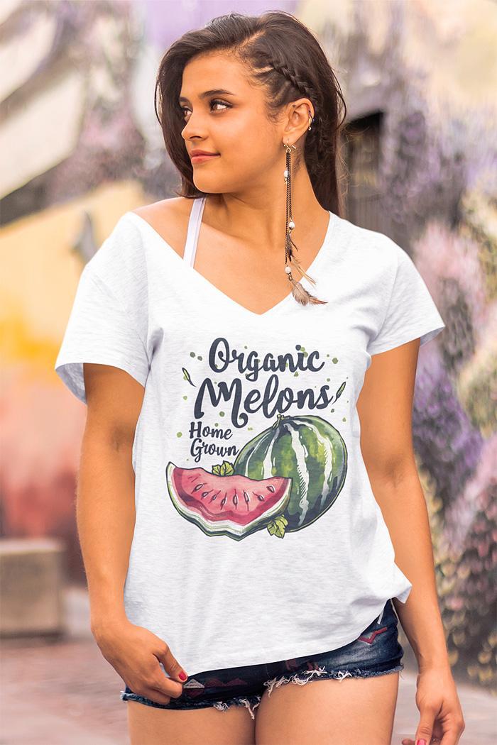 Organic Melons - Vintage Women's Retro T-shirt.