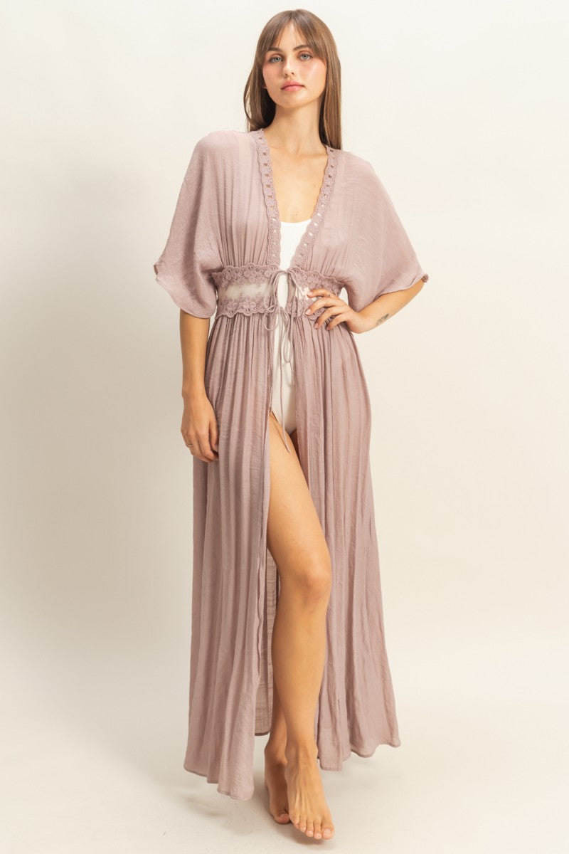 Discount Bikini Cover Up - Full length Caftan with elbow length sleeves. Light weight and classy
