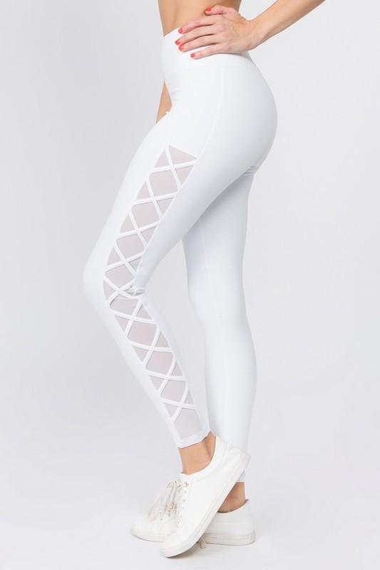 Active Lace-Up Mesh Side Workout Legging