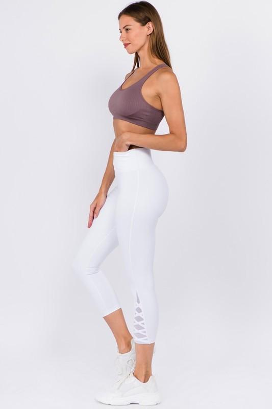 Crisscross Mesh Ankle Capri Legging