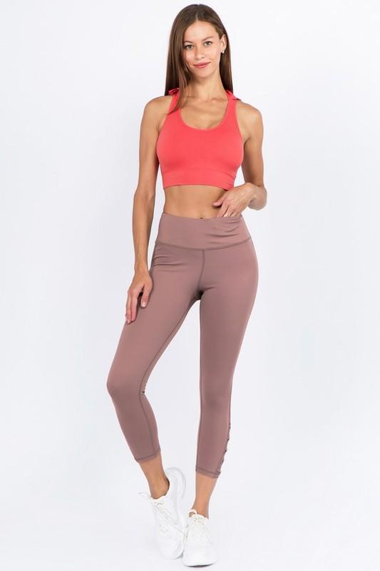 Crisscross Mesh Ankle Capri Legging