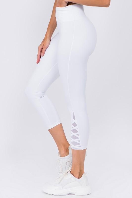 Crisscross Mesh Ankle Capri Legging