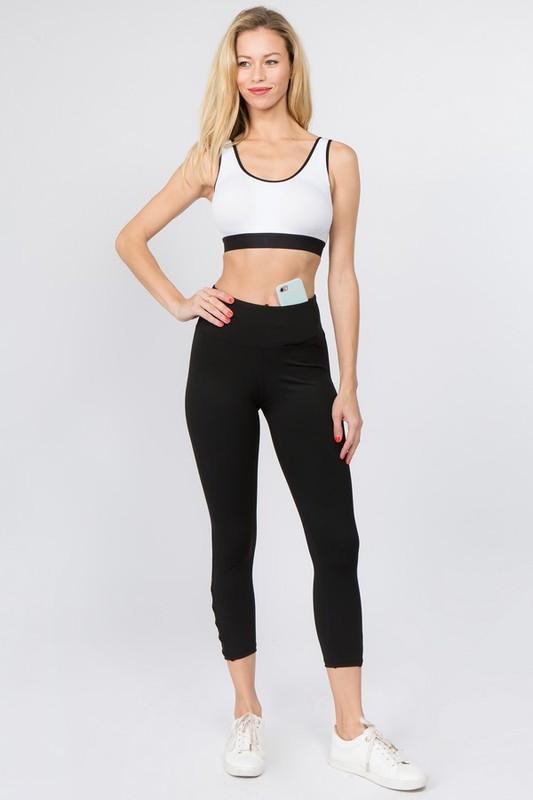 Crisscross Mesh Ankle Capri Legging