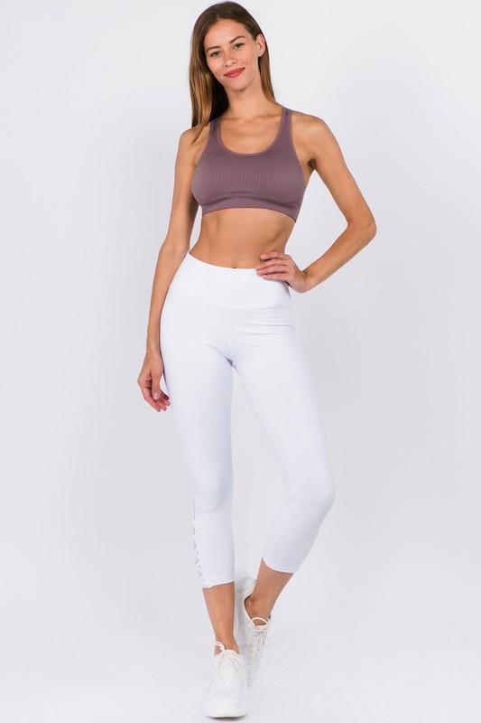 Crisscross Mesh Ankle Capri Legging