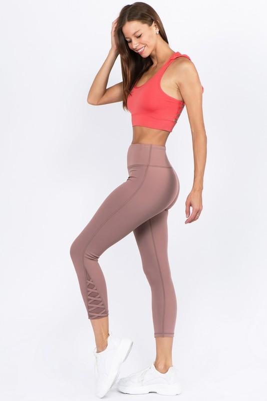 Crisscross Mesh Ankle Capri Legging