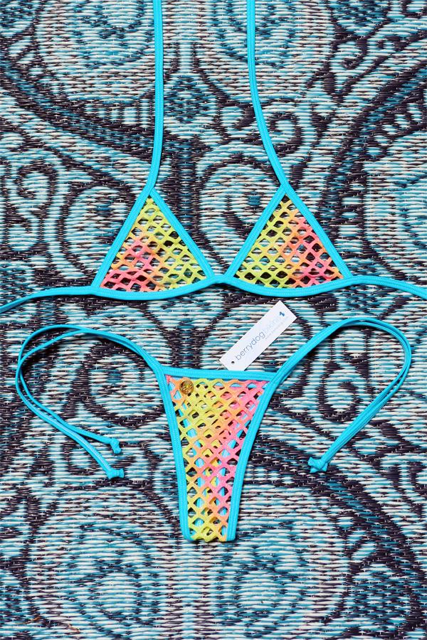 Big Mesh Tie Dye Sheer Bikini Set